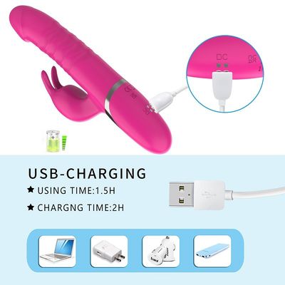 Telescopic Rabbit Clitoral Stimulator 215mm Tongue Licking Sex Toys