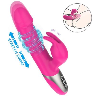 Telescopic Rabbit Clitoral Stimulator 215mm Tongue Licking Sex Toys
