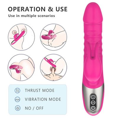 Telescopic Rabbit Clitoral Stimulator 215mm Tongue Licking Sex Toys