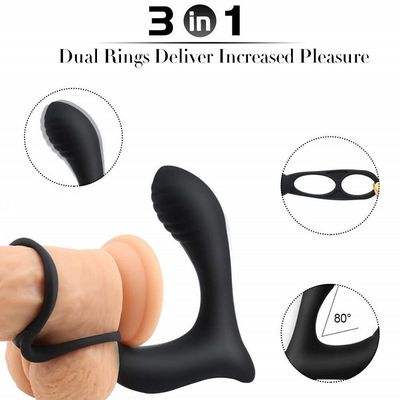 3 In one Male Ring Vibrator Personalised Butt Plug Wireless Remote Control 400mah