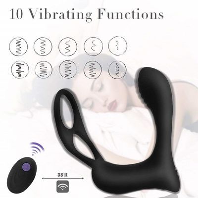 3 In one Male Ring Vibrator Personalised Butt Plug Wireless Remote Control 400mah