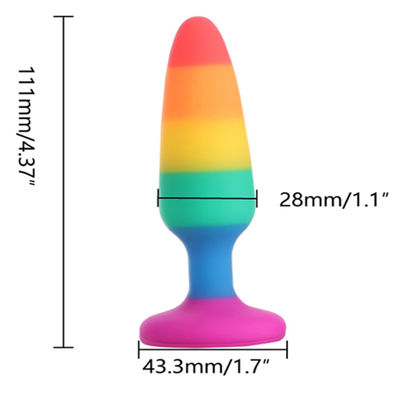 Rainbow Dildo Penis Sex Toy Butt Plug G Spot Stimulation ROHS Approved