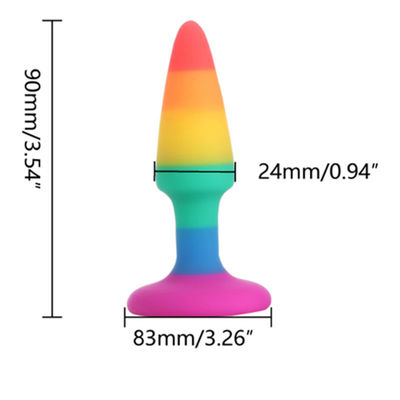 Rainbow Dildo Penis Sex Toy Butt Plug G Spot Stimulation ROHS Approved