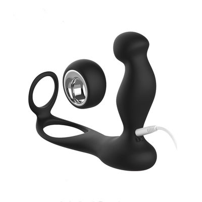 7 Speed Silicone Dual Penis Ring Wireless Contol 135mm Anal Plug Cock Ring