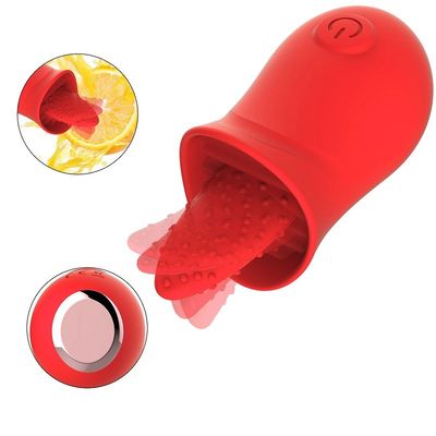CE Rohs 10 Speeds Tongue Licking Vibrator Oral Sucker For Couple