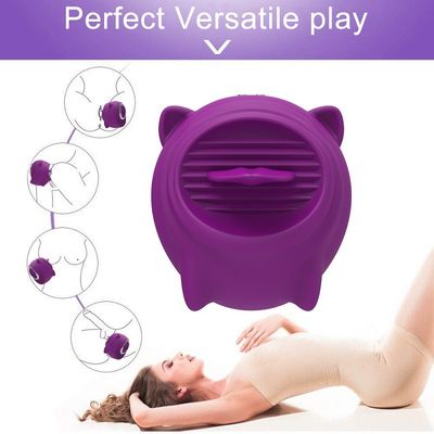 10 Speeds Nipple Sucking Womens Sex Toys Oral Licking Medical Silicone 6.5cm