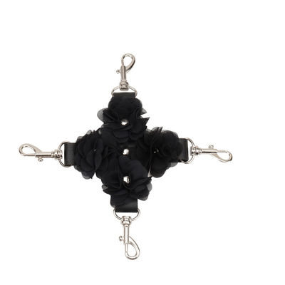 Black Nylon Luxury Bdsm Set Bondage Restraint Sex Toys ROHS Approved